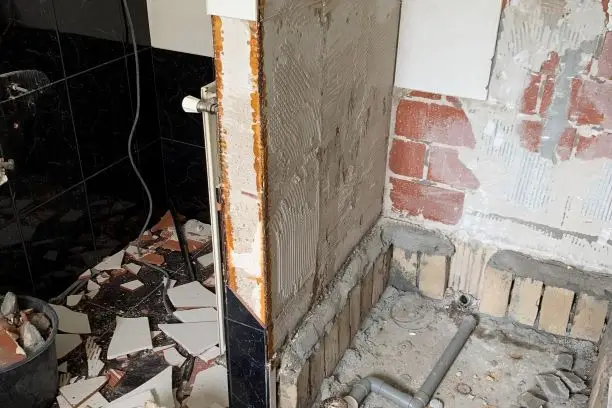 Project foto badkamer tijdens